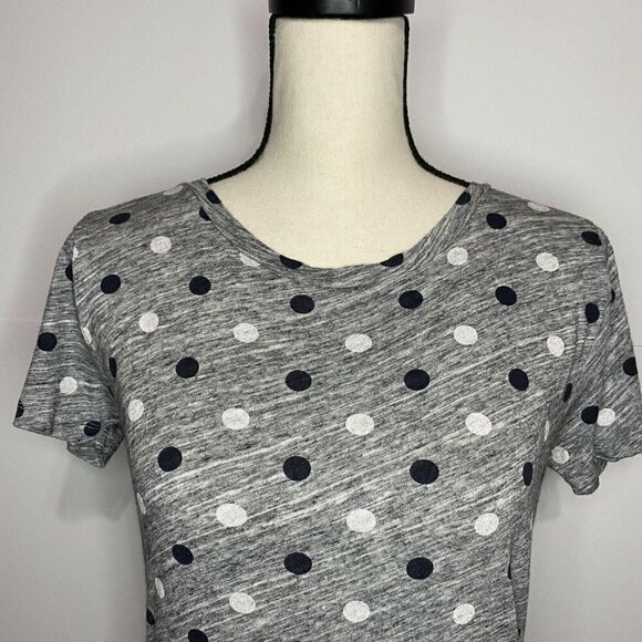 J. Crew XS Gray Polka Dot T-Shirt - Picture 2 of 3